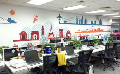 河池教你设计办公室墙绘的方法。