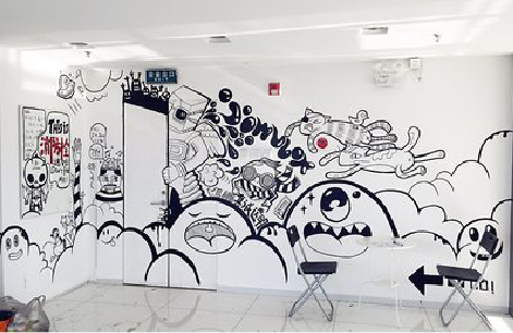 河池手绘墙并非传统涂鸦。